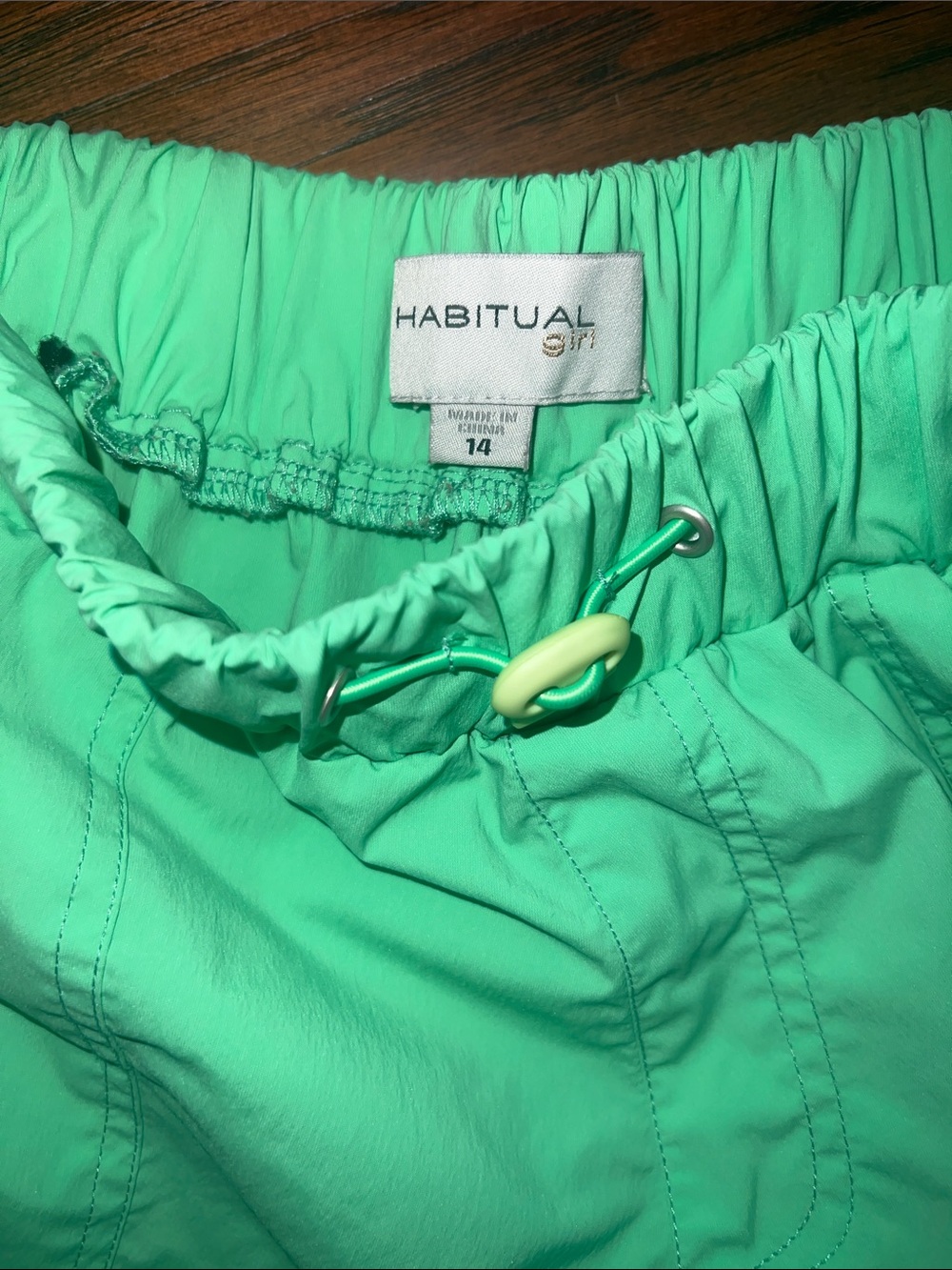 Habitual Girls Mint Green Elastic-Waist Casual Bubble Shorts CUTE! Size 14 - Picture 4 of 7